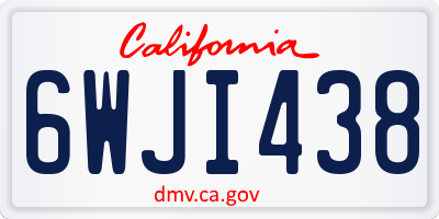 CA license plate 6WJI438