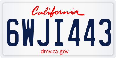 CA license plate 6WJI443