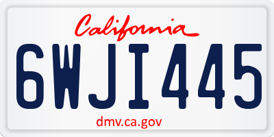 CA license plate 6WJI445