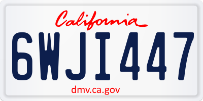 CA license plate 6WJI447