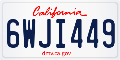 CA license plate 6WJI449