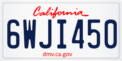 CA license plate 6WJI450