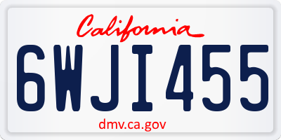 CA license plate 6WJI455