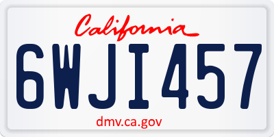 CA license plate 6WJI457