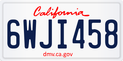 CA license plate 6WJI458