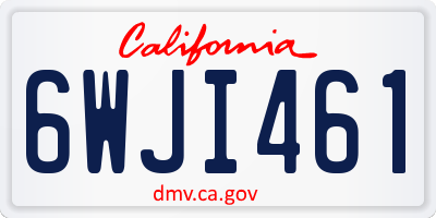 CA license plate 6WJI461