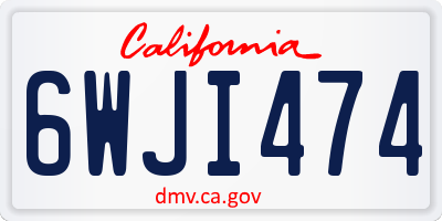 CA license plate 6WJI474
