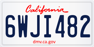 CA license plate 6WJI482