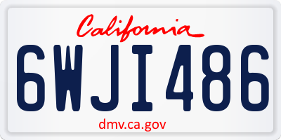 CA license plate 6WJI486