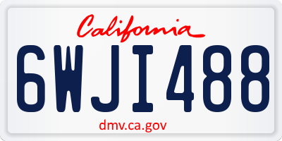 CA license plate 6WJI488