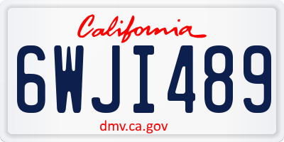 CA license plate 6WJI489