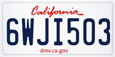 CA license plate 6WJI503