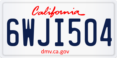 CA license plate 6WJI504