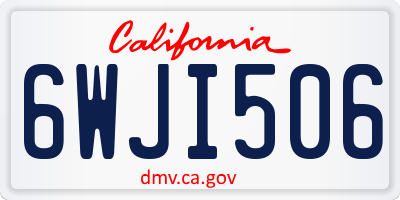CA license plate 6WJI506