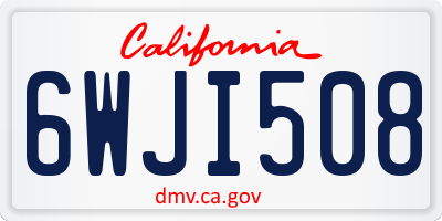 CA license plate 6WJI508