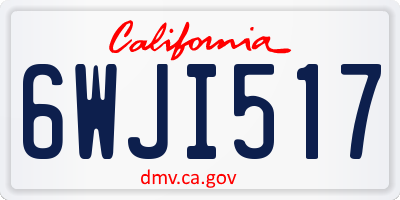 CA license plate 6WJI517