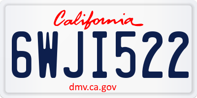CA license plate 6WJI522