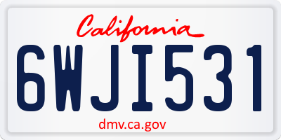 CA license plate 6WJI531