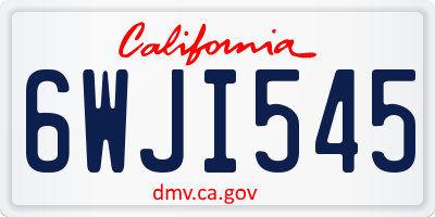 CA license plate 6WJI545