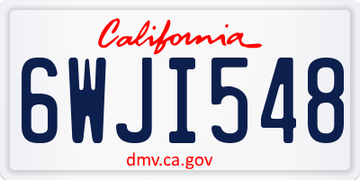 CA license plate 6WJI548