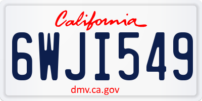 CA license plate 6WJI549