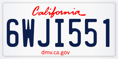 CA license plate 6WJI551