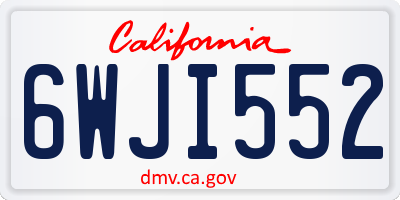CA license plate 6WJI552