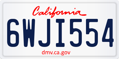 CA license plate 6WJI554