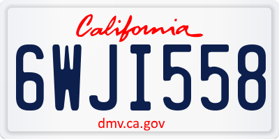 CA license plate 6WJI558