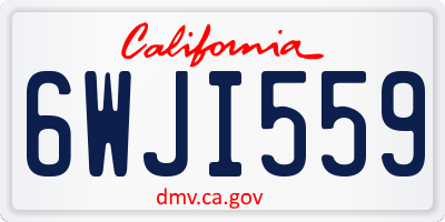 CA license plate 6WJI559