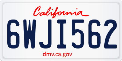 CA license plate 6WJI562