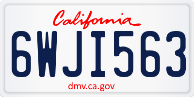 CA license plate 6WJI563