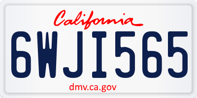CA license plate 6WJI565