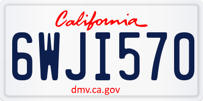 CA license plate 6WJI570