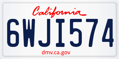 CA license plate 6WJI574
