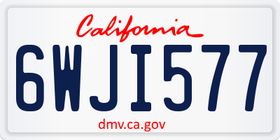 CA license plate 6WJI577