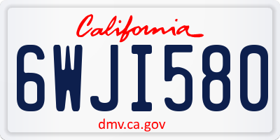 CA license plate 6WJI580