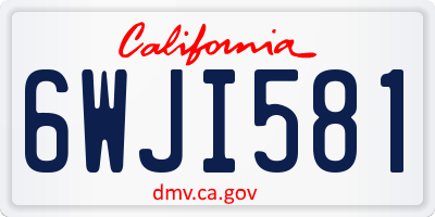 CA license plate 6WJI581