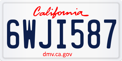 CA license plate 6WJI587