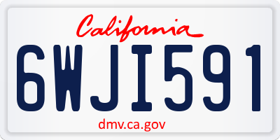 CA license plate 6WJI591
