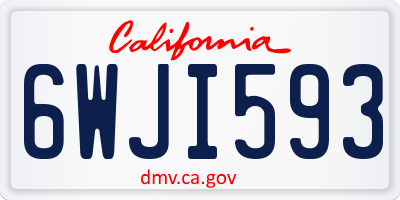 CA license plate 6WJI593