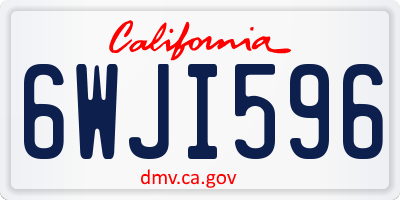 CA license plate 6WJI596