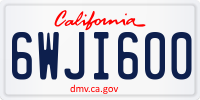 CA license plate 6WJI600