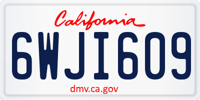 CA license plate 6WJI609