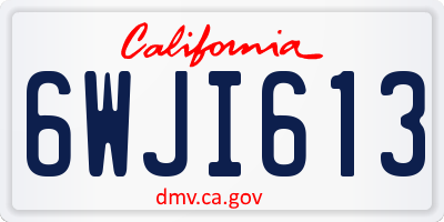 CA license plate 6WJI613