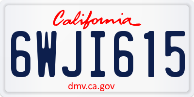 CA license plate 6WJI615