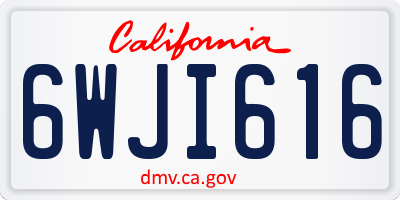 CA license plate 6WJI616
