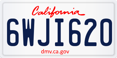 CA license plate 6WJI620