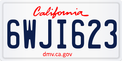 CA license plate 6WJI623