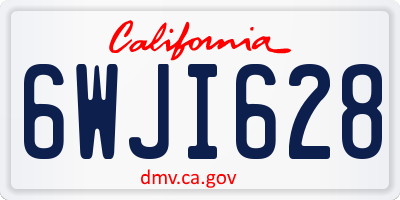 CA license plate 6WJI628